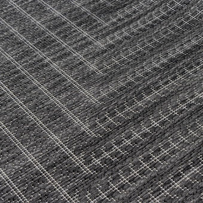 Adiva Rugs Outdoor Indoor Area Rug, Weather Resistant, Easy to Clean, Stain Resistant Floor Mat for Dining Room, Backyard, Deck, Patio (Pebble Weiss, 5' x 7')