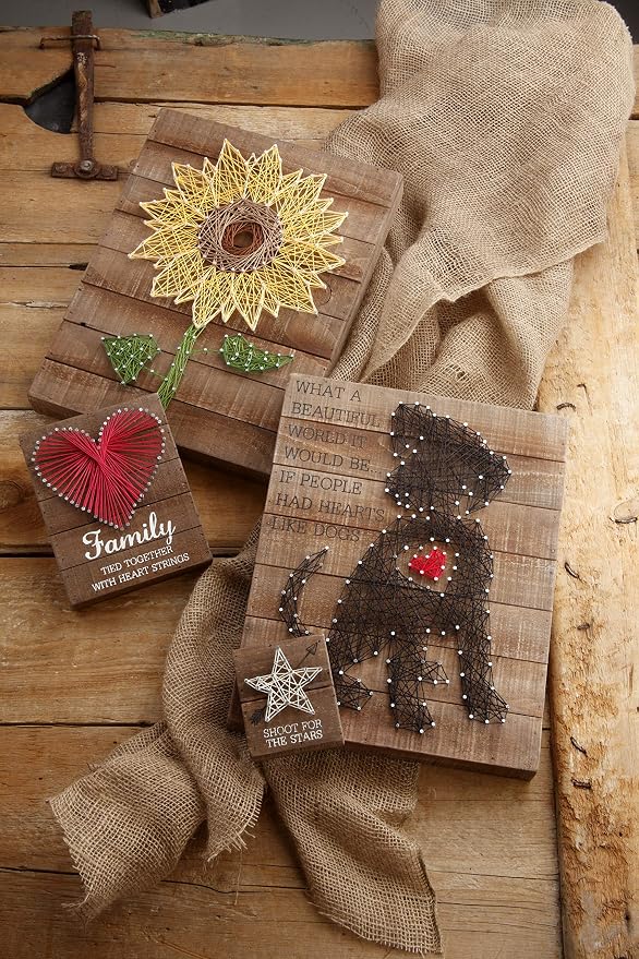 Primitives by Kathy Distressed Wood Slat Sign - 'Family Tied Together' with Hand-Strung Heart, Wall Art & Desk Decor for Home