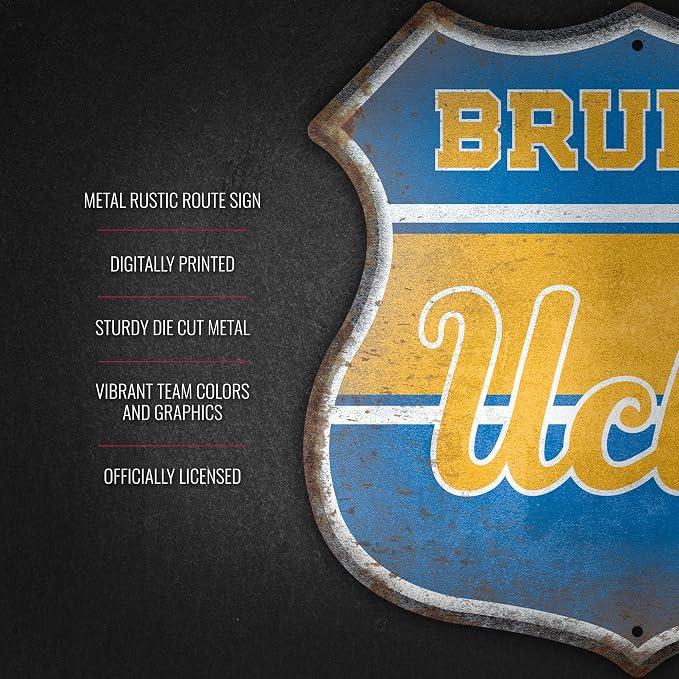 Rico Industries NCAA Rustic 11.5" Metal Route Sign Home Décor/Dorm Room