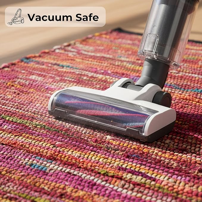 Ramanta Home Cotton Chindi Hand Woven Rug - 2x3 ft Multi Color, Reversible Area Rugs for Indoor, Outdoor, Living Room, Kitchen, Entryway | Boho Door Mat for Home Decor - 24x36 Inches