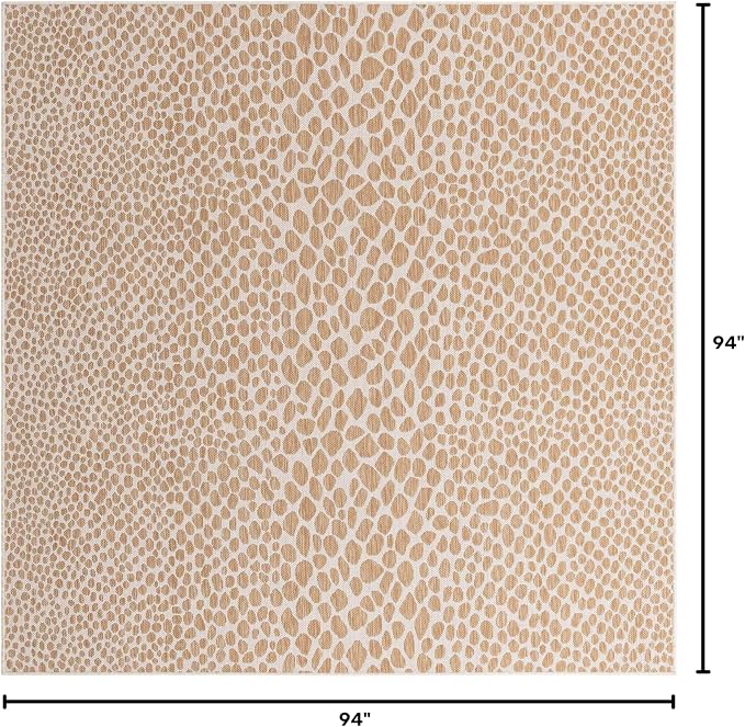 Unique Loom Jill Zarin Outdoor Collection Area Rug - Cape Town (7' 10'' Square, Dark Beige/ Ivory)