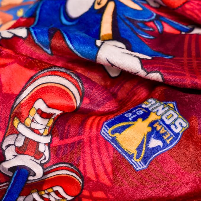 Sonic The Hedgehog Kids Sports Soccer Throw Blanket, 46 in x 60 in, Soft Cozy Decorative Blanket for Couch, Bed, or Sporting Events, 2026 World Soccer Tournament (Officially Licensed Product)by Franco