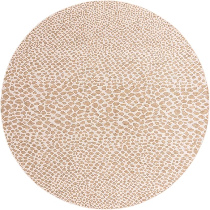 Unique Loom Jill Zarin Jill Zarin Outdoor Collection Area Rug - Cape Town (10' 8" Round, Dark Beige/Ivory)