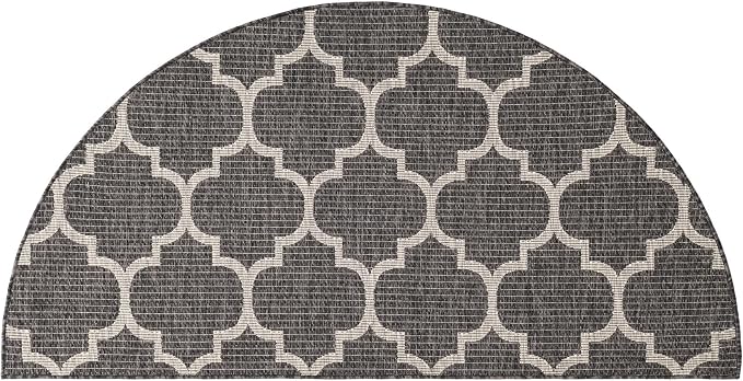 Unique Loom Outdoor Trellis Collection Area Rug (3' 1" x 6' 1" Hearth Black/Ivory)