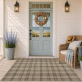 Easy Jute 3x5 Outdoor Rug for Front Porch Layering - Washable Door Mat for Large Entryway, Non Slip Farmhouse Woven Rug for Kitchen Floor, Mudroom - Buffalo Plaid Sage Green Decor