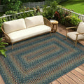 GarveeHome Washable 4x6 Area Rug Living Room Modern Easy Jute Area Rugs | Non Slip Stain Resistant Braided Living Room Throw Carpet Low Pile Easy Jute Rugs for Bedroom Kitchen, Navy
