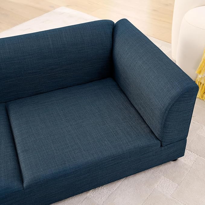 56.5" Dog Sofa Couch for Medium and Large Dogs with Backrest and Armrest, Memory Foam Dog Sofa Bed, Modern Elevated Pet Couch Bed with Legs for Dogs, Blue