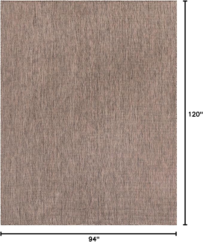 Unique Loom Outdoor Solid Collection Area Rug (7' 10" x 10' Rectangle Light Brown/Ivory)