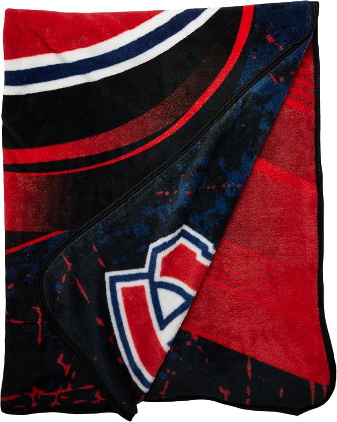 Northwest NHL Montreal Canadiens Unisex-Adult Micro Raschel Throw Blanket, 46" x 60", Ice Dash