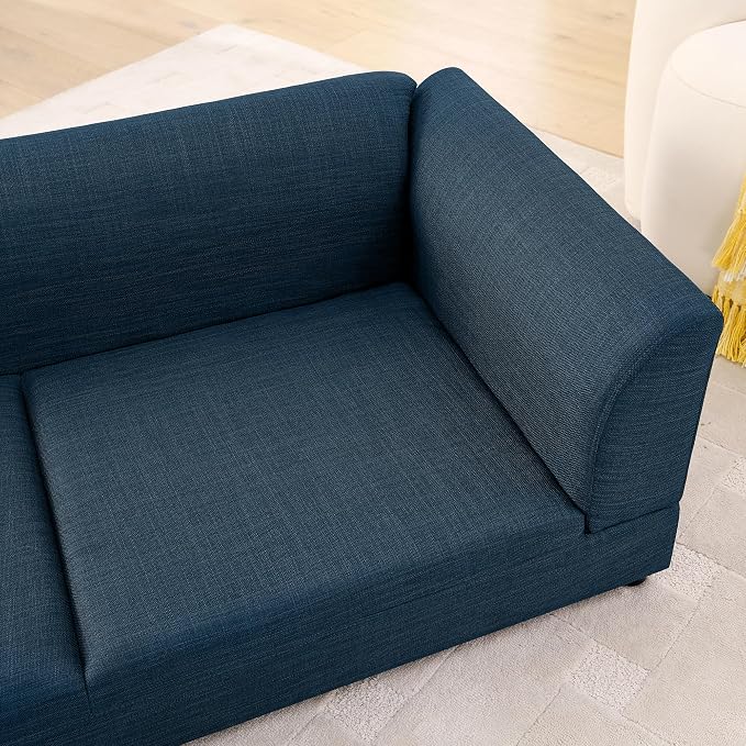 Oversized Dog Sofa Couch for Medium and Large Dogs with Backrest and Armrest, 56.5" Memory Foam Dog Sofa Bed, Modern Elevated Pet Couch Bed with Legs, Blue
