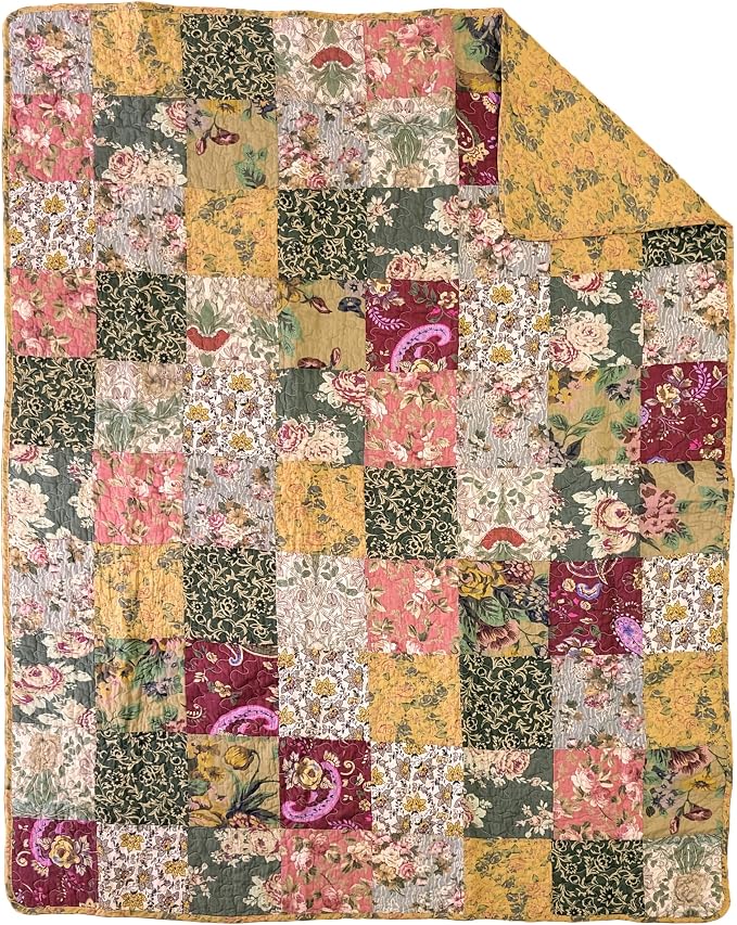 Greenland Home Antique Chic Quilted Patchwork Throw, 50" x 60" , Multicolor