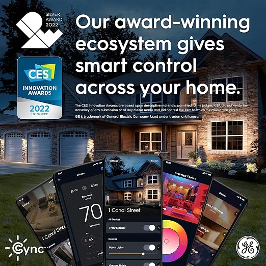 C by GE Smart Switch, Wi-Fi & Bluetooth, No Hub, Alexa Google | On/off button style, neutral wire required, works with Alexa & Google Home, no hub needed, easy DIY install