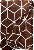 Elegant Comfort #1 Fleece Blanket on Amazon - Luxury Micro-Fleece Ultra Plush Cube Pattern - All Season Blanket, Twin/Twin XL, Chocolate Brown