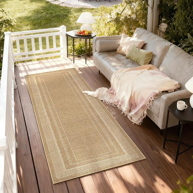 GarveeHome Hallway Runner Rug 2x10 Easy Jute Long Runner Carpet for Kitchen | Washable Modern Area Rugs Non Slip Stain Resistant Jutes Throw Carpet for Bedroom Nursery Entryway Living Room, Jute