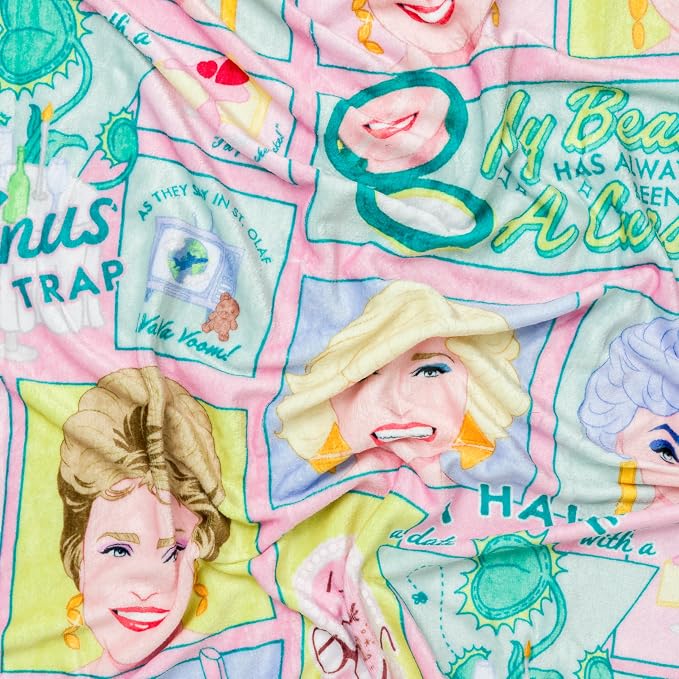 Silver Buffalo Golden Girls, Fleece Throw Blanket, 45x60in | Flannel, Dorothy, Rose, Blanche, Sophia, Soft and Cozy, 180 GSM