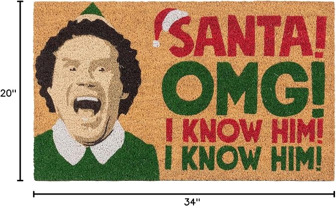 Gertmenian Paramount The Elf Coir Doormat - 2x3 Welcome Mat (2-Pack), Ideal for High Traffic Areas in Front Door, Garage, Entryway - OMG/Costume, 80025