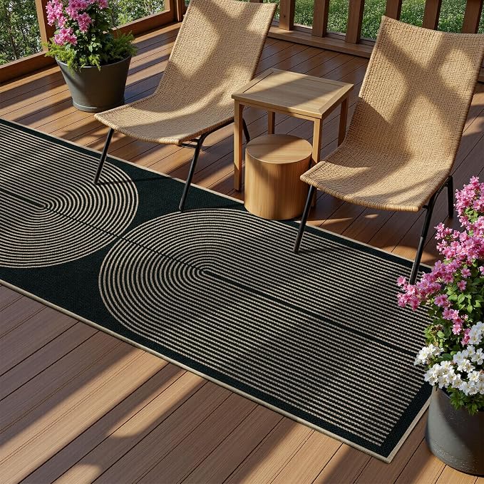 EDIMENS 2x6 Runner Rug Easy Jute Washable Kitchen Indoor Outdoor Non Slip | Rugs for Kitchen Floor Runner Rug for Laundry Balcony Low Pile Rugs Rainbow Carpet for Hallway Runner 6ft Entry
