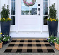 Spring Layered Doormat 24''X35''Buffalo Checkered Outdoor Rug Cotton Woven Washable Farmhouse Entryway Rug for Welcome Mat Front Porch Bedroom Living Room
