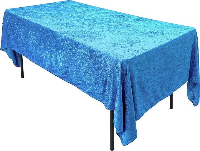 AK TRADING CO. Lush Panne Velvet Tablecloth - 60 x 102 Inch Rectangular Table Cover | Great for Buffet Table, Parties, Holiday Dinner, Wedding & Baby Shower (Turquoise, 60 x 102 Inch)