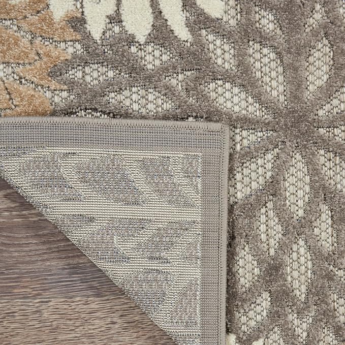 Nourison Home Aloha Natural 7'10" x 10'6" Area Rug - Easy Clean, Non Shedding, Bed Room, Living Room, Dining Room, Kitchen (8' x 11')