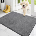 PURRUGS Dirt Trapping Door Mat 24" x 35.5", Non-Slip Machine Washable Entry Rug, Entrance Mat, Indoor Front Door Mat, Super Absorbent Entryway Rug for Muddy Shoes & Paws, Heathered Grey