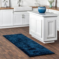 nuLOOM Loni Navy Solid Washable Runner Rug, 2' x 6'