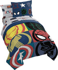Marvel Avengers Full Size Comforter Set 7 Piece Kids Bedding, Multi | Captain America, Bed in a Bag, Comforter Sheets Shams Pillowcases, Soft Microfiber, Machine Washable, Boys Gift