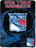 Northwest NHL New York Rangers Unisex-Adult Micro Raschel Throw Blanket, 46" x 60", Ice Dash