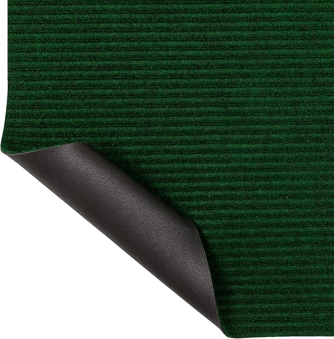 Mohawk Home Utility Floor Mat Solid Dark Forest Green (2' x 6') Perfect for Garage, Entryway, Porch, and Laundry Room