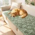 H.VERSAILTEX Chenille Couch Cover for Dogs Washable Soft Sofa Covers Sectional Sofa Cover Heather Blending Non-Slip Thick Couch Protector Dog Pet Bed Covers(Heathered Matcha, 28" x 71")