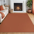 IOHOUZE Washable Area Rug 5x7 Non Slip Rubber Backed Rugs for Living Room, Dining Room Rugs Bedroom Rug, Woven Indoor Floor Carpet for Living Room Nursery Office, Burnt Orange/Tan