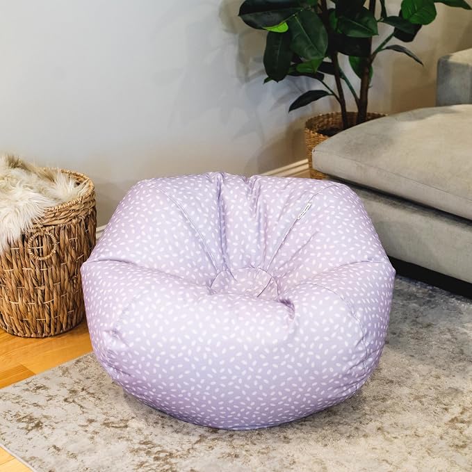 Big Joe Classic Bean Bag Chair for Kids Bedroom and Reading Nook, Easy-Clean Petal Pip Lilac, Durable Nylon Polyester Blend, 2 feet Refillable | 2 feet, Smartmax Fabric, Polystyrene Bean Filled, Refillable, Nylon Polyester, Safe for Kids Ages 3+, Suppo...