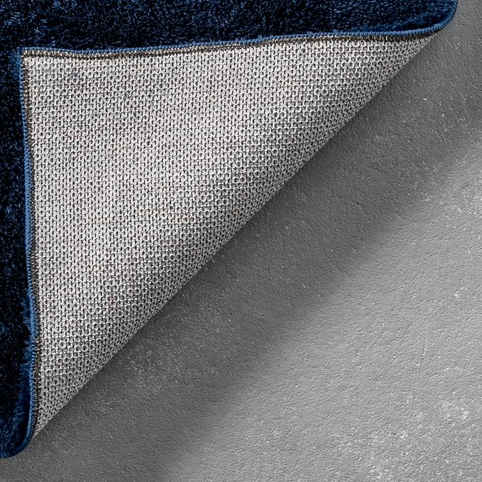 nuLOOM Loni Navy Solid Washable Runner Rug, 2' x 6'
