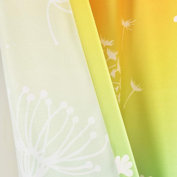 Lush Decor Dandelion Fairy Ombre Window Curtain Panel, Pair, 52"W x 84"L, Pastel Rainbow - Whimsical Floral Fantasy Curtains for Kids Room