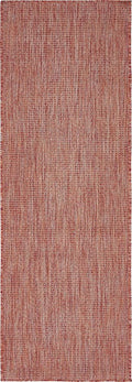Unique Loom Collection Casual Transitional Solid Heathered Indoor/Outdoor Flatweave Area Rug (2' x 6' 1" Runner, Rust Red/Beige)