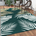 GENIMO Outdoor Rug, Waterproof Plastic Rugs for Patio, 6'x9' Lime Green | Outside Larger Leaf Carpet Mat for Porch Decor, Deck, Balcony, Camping, RV, Backyard, Picnic, Beach, Reversible, Foldable