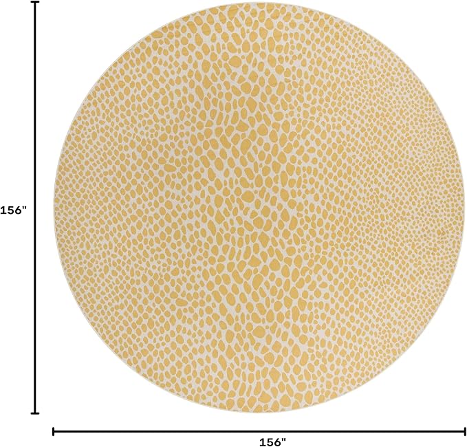 Unique Loom Outdoor Collection Area Rug - Cape Town (13' Round, Yellow Ivory/ Ivory)
