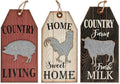 DII Farmhouse Wall Art Sign, Tags, 3 Piece