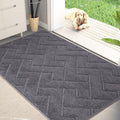 PURRUGS Dirt Trapping Door Mat 32" x 47", Non-Slip Machine Washable Entry Rug, Dog Doormat, Indoor Front Door Mat, Super Absorbent Entryway Rug for Muddy Shoes & Paws, Grey