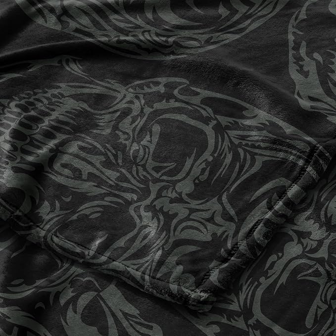 Northwest Harley-Davidson Muted Skulls Silk Touch Throw Blanket, 46 x 60 in | 100% Polyester, Velvety Feel, Lightweight Warmth, Couch Bed Chair Lounging, Giftable Indoor Comfort