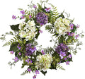 Nearly Natural 24in. Hydrangea Berry Wreaths Purple
