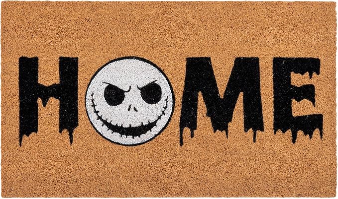 Gertmenian Nightmare Before Christmas Coir Doormat - 2x3 Welcome Mat (2-Pack), Ideal for High Traffic Areas in Front Door, Garage, Entryway - Disney Nightmare Jack Skellington, 80024