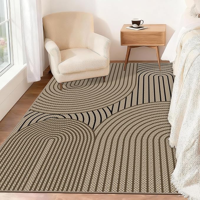 Faux Jute Rugs for Entryway, 3' x 5' Indoor Outdoor Rug, Washable Ultra-Thin Non-Slip Area Rug for Foyer, Backdoor, Living Room, Kitchen, Bedroom, Balcony