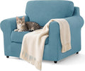 SUBRTEX 3 Pieces Stretch Sofa Slipcover Sets Couch Cover Sets Backrest Cushion Covers Furniture Protector Collection Set for Oversize Sofa Loveseat Chair Slip Covers(Small, Steel Blue)
