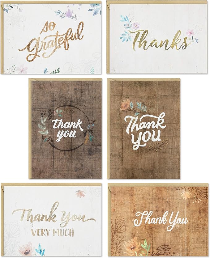 Hallmark Thank You Cards and Birthday Cards Assortment (68 Cards with Envelopes)