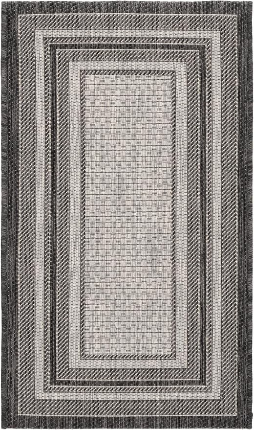SAFAVIEH Courtyard Outdoor Accent Rug 2'3"x5', Light Grey CY8475-37612