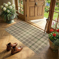 2x4 Entryway Door Mat Indoor Outdoor– Washable Non Slip Small Rug for Front Door, Back Door, Kitchen Sink, Mudroom, Garage Entry, Low Profile Easy Clean Farmhouse Cottage Plaid Runner
