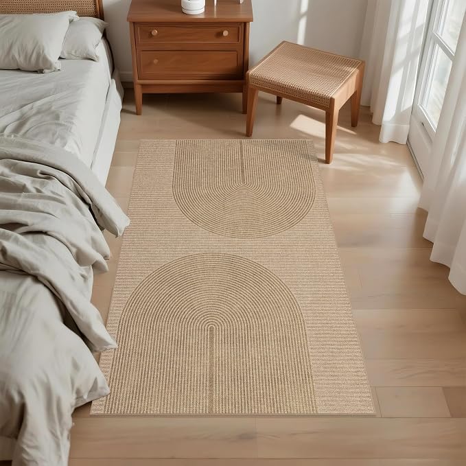 Non-Slip Jute Rug for Entryway: 3x5 Outdoor Mat - Geometric Arch Pattern | Safe Walking for Family All Day and Help with Cutting Slip Falls by 70%