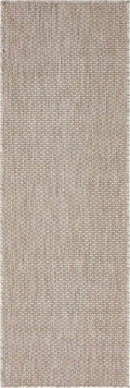 Unique Loom Collection Casual Transitional Solid Heathered Indoor/Outdoor Flatweave Area Rug (2' x 6' 1" Runner, Beige/Ivory)