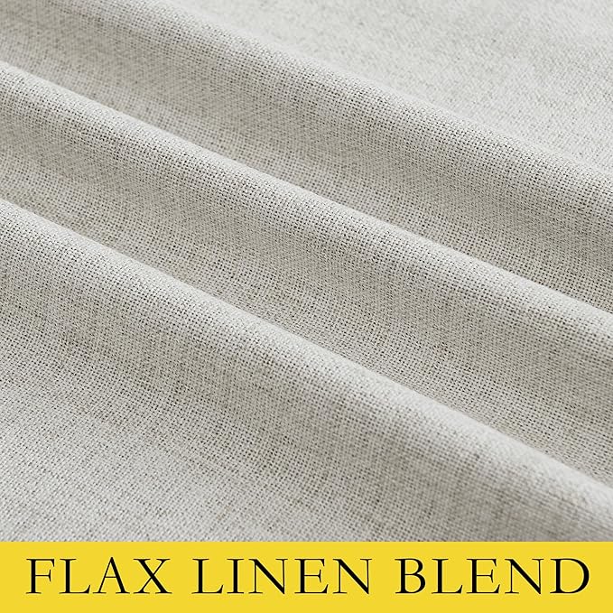NICETOWN Snowbound Vintage Linen 100% Blackout Curtains for Living Room, Thermal Insulated Curtains 102“ Long, Noise Reducing Window Treatment Drapes for Home Office, 62" Wide Per Panel, Set of 2